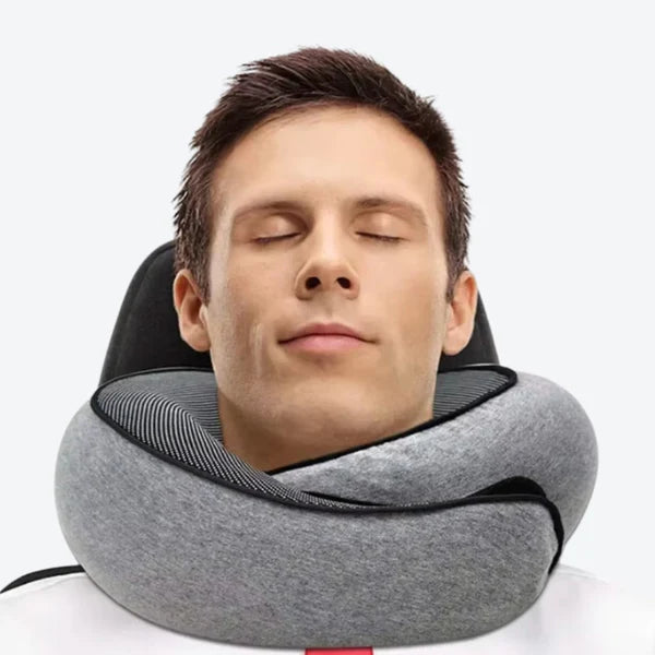 Oreiller de voyage ergonomique – Gris