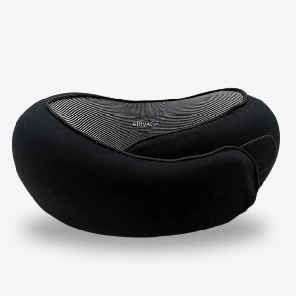 Almohada de viaje ergonómica negra