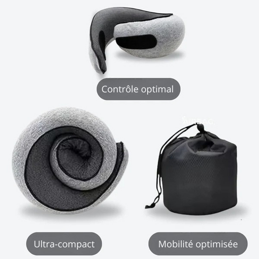 Oreiller de voyage ergonomique – Gris